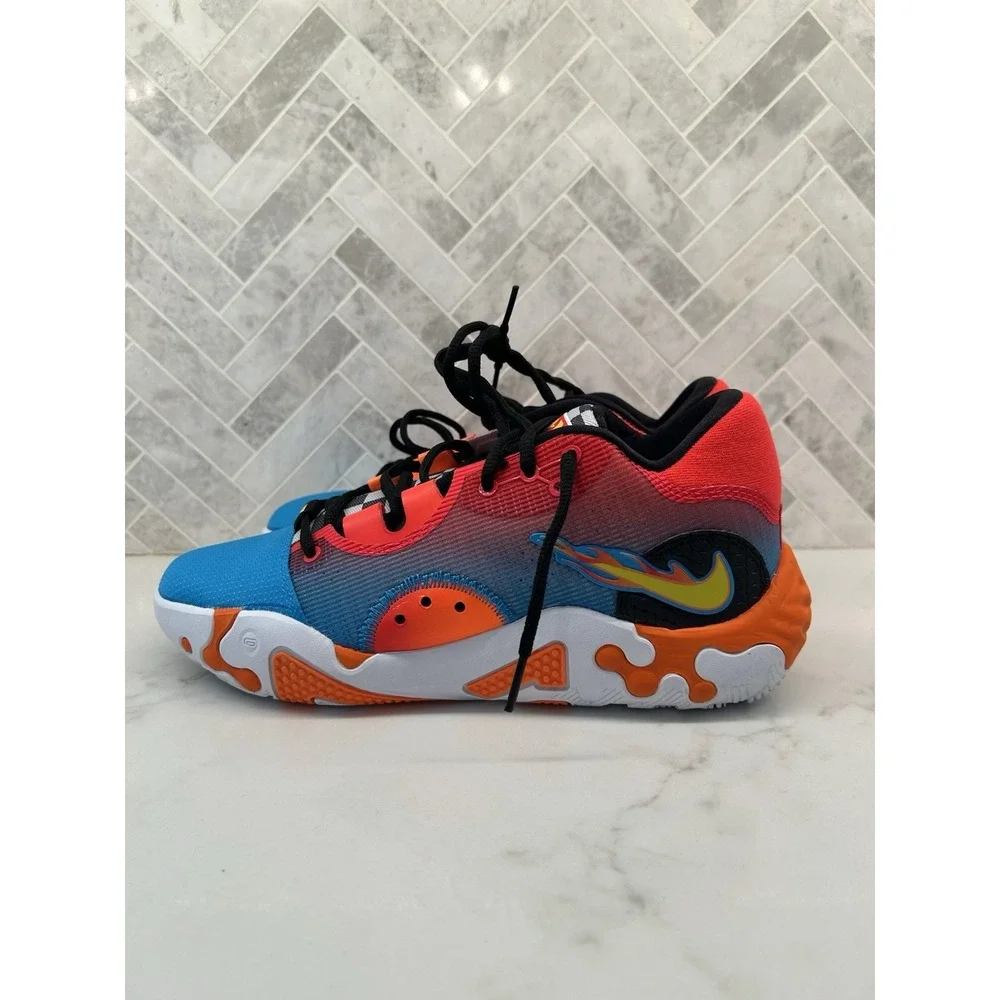 Nike PG 6 NRG Hot Wheels DH8446-400 Laser Blue Orange Sneakers Shoes Mens Size 8